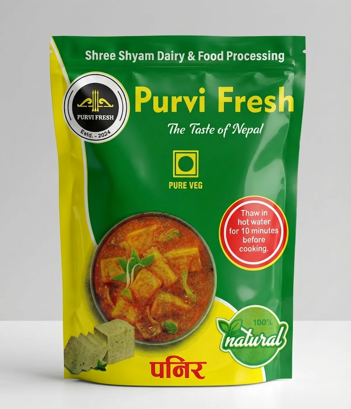 Purvi Fresh Paneer Front Pack